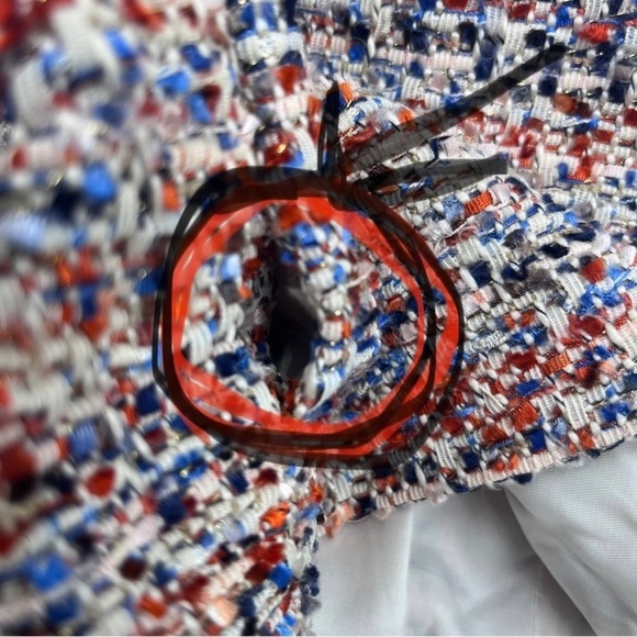 H&M Multi-Coloured Textured Blazer Jacket Women's 8 - Picture 12 of 12